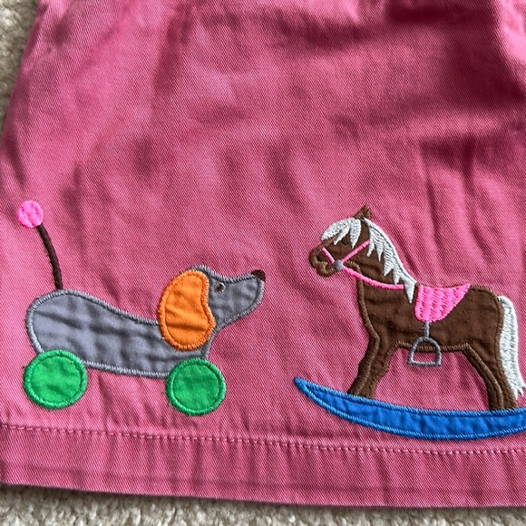 Mini Boden Pink Ducks Toys Appliqué Dress Pinnie Size 12M - Picture 2 of 8
